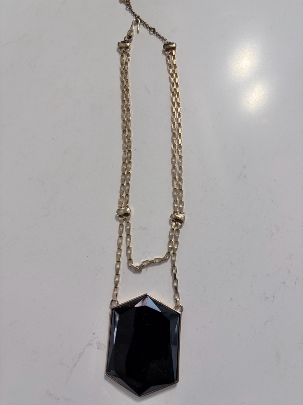 Gold-Tone Bold Hexagon Pendant Necklace - Women Jewelry